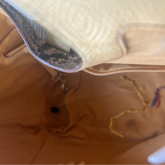 Brahmin Woven Straw Snakeskin Trim Shoulder Bag – Summer Tote - Picture 6 of 7